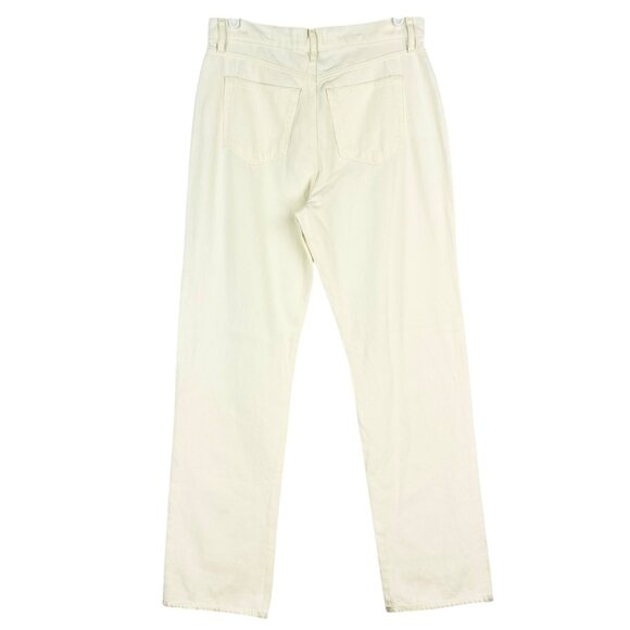 Loft Women's The Relaxed Straight Leg Cream Jeans 27/4 High Rise Cotton NWOT - Picture 2 of 13